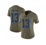 Women Nike Indianapolis Colts #13 T.Y. Hilton Olive Stitched NFL Limited 2017 Salute to Service Jersey