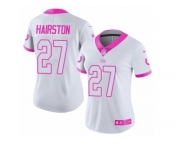 Women Nike Indianapolis Colts #27 Nate Hairston Limited White Pink Rush Fashion NFL Jersey