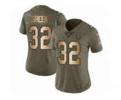 Women Nike Indianapolis Colts #32 T.J. Green Limited Olive Gold 2017 Salute to Service NFL Jersey