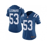 Women Nike Indianapolis Colts #53 Darius Leonard Royal Blue Team Color Stitched NFL Vapor Untouchable Limited Jersey