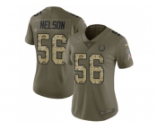 Women Nike Indianapolis Colts #56 Quenton Nelson Olive Camo Stitched NFL Limited 2017 Salute to Service Jersey