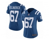 Women Nike Indianapolis Colts #67 Jeremy Vujnovich Limited Royal Blue Rush Vapor Untouchable NFL Jersey