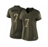Women Nike Indianapolis Colts #7 Jacoby Brissett Limited Green Salute to Service NFL Jersey