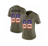 Women Nike Indianapolis Colts #88 Marvin Harrison Limited Olive USA Flag 2017 Salute to Service NFL Jersey