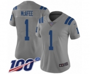 Women's Indianapolis Colts #1 Pat McAfee Limited Gray Inverted Legend 100th Season Football Jersey