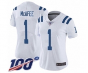 Women's Indianapolis Colts #1 Pat McAfee White Vapor Untouchable Limited Player 100th Season Football Jersey