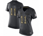 Women's Indianapolis Colts #11 Deon Cain Limited Black 2016 Salute to Service Football Jersey