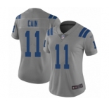 Women's Indianapolis Colts #11 Deon Cain Limited Gray Inverted Legend Football Jersey