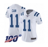 Women's Indianapolis Colts #11 Deon Cain White Vapor Untouchable Limited Player 100th Season Football Jersey