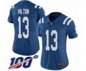 Women's Indianapolis Colts #13 T.Y. Hilton Royal Blue Team Color Vapor Untouchable Limited Player 100th Season Football Jersey