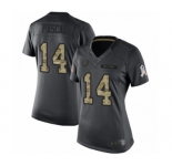 Women's Indianapolis Colts #14 Zach Pascal Limited Black 2016 Salute to Service Football Jersey