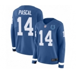 Women's Indianapolis Colts #14 Zach Pascal Limited Blue Therma Long Sleeve Football Jersey
