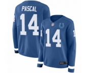 Women's Indianapolis Colts #14 Zach Pascal Limited Blue Therma Long Sleeve Football Jersey