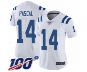 Women's Indianapolis Colts #14 Zach Pascal White Vapor Untouchable Limited Player 100th Season Football Jersey