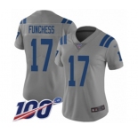 Women's Indianapolis Colts #17 Devin Funchess Limited Gray Inverted Legend 100th Season Football Jersey