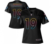 Women's Indianapolis Colts #19 Johnny Unitas Game Black Fashion Football Jersey