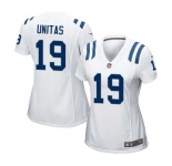 Women's Indianapolis Colts #19 Johnny Unitas Game White Football Jersey