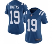 Women's Indianapolis Colts #19 Johnny Unitas Royal Blue Team Color Vapor Untouchable Limited Player Football Jersey