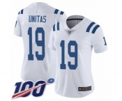 Women's Indianapolis Colts #19 Johnny Unitas White Vapor Untouchable Limited Player 100th Season Football Jersey