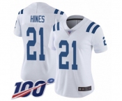 Women's Indianapolis Colts #21 Nyheim Hines White Vapor Untouchable Limited Player 100th Season Football Jersey