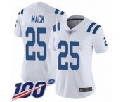 Women's Indianapolis Colts #25 Marlon Mack White Vapor Untouchable Limited Player 100th Season Football Jersey