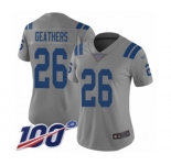 Women's Indianapolis Colts #26 Clayton Geathers Limited Gray Inverted Legend 100th Season Football Jersey