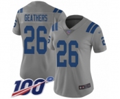 Women's Indianapolis Colts #26 Clayton Geathers Limited Gray Inverted Legend 100th Season Football Jersey