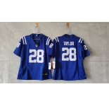 Women's Indianapolis Colts #28 Jonathan Taylor Blue 2024 F.U.S.E. Vapor Stitched Jersey
