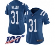 Women's Indianapolis Colts #31 Quincy Wilson Royal Blue Team Color Vapor Untouchable Limited Player 100th Season Football Jersey