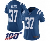Women's Indianapolis Colts #37 Khari Willis Limited Royal Blue Rush Vapor Untouchable 100th Season Football Jersey