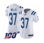 Women's Indianapolis Colts #37 Khari Willis White Vapor Untouchable Limited Player 100th Season Football Jersey