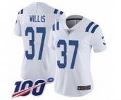 Women's Indianapolis Colts #37 Khari Willis White Vapor Untouchable Limited Player 100th Season Football Jersey