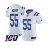 Women's Indianapolis Colts #55 Skai Moore White Vapor Untouchable Limited Player 100th Season Football Jersey