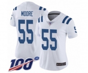 Women's Indianapolis Colts #55 Skai Moore White Vapor Untouchable Limited Player 100th Season Football Jersey