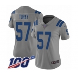 Women's Indianapolis Colts #57 Kemoko Turay Limited Gray Inverted Legend 100th Season Football Jersey