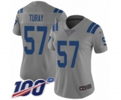 Women's Indianapolis Colts #57 Kemoko Turay Limited Gray Inverted Legend 100th Season Football Jersey