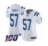Women's Indianapolis Colts #57 Kemoko Turay White Vapor Untouchable Limited Player 100th Season Football Jersey