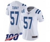 Women's Indianapolis Colts #57 Kemoko Turay White Vapor Untouchable Limited Player 100th Season Football Jersey