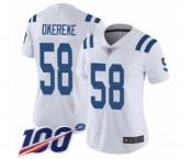 Women's Indianapolis Colts #58 Bobby Okereke White Vapor Untouchable Limited Player 100th Season Football Jersey