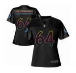 Women's Indianapolis Colts #64 Mark Glowinski Game Black Fashion Football Jersey