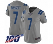 Women's Indianapolis Colts #7 Jacoby Brissett Limited Gray Inverted Legend 100th Season Football Jersey