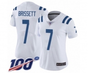 Women's Indianapolis Colts #7 Jacoby Brissett White Vapor Untouchable Limited Player 100th Season Football Jersey