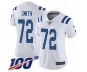 Women's Indianapolis Colts #72 Braden Smith White Vapor Untouchable Limited Player 100th Season Football Jersey