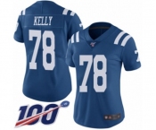 Women's Indianapolis Colts #78 Ryan Kelly Limited Royal Blue Rush Vapor Untouchable 100th Season Football Jersey