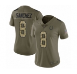 Women's Indianapolis Colts #8 Rigoberto Sanchez Limited Olive Camo 2017 Salute to Service Football Jersey