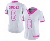 Women's Indianapolis Colts #8 Rigoberto Sanchez Limited White Pink Rush Fashion Football Jersey