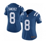 Women's Indianapolis Colts #8 Rigoberto Sanchez Royal Blue Team Color Vapor Untouchable Elite Player Football Jersey
