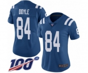 Women's Indianapolis Colts #84 Jack Doyle Royal Blue Team Color Vapor Untouchable Limited Player 100th Season Football Jersey