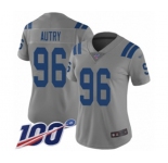 Women's Indianapolis Colts #96 Denico Autry Limited Gray Inverted Legend 100th Season Football Jersey