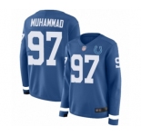 Women's Indianapolis Colts #97 Al-Quadin Muhammad Limited Blue Therma Long Sleeve Football Jersey